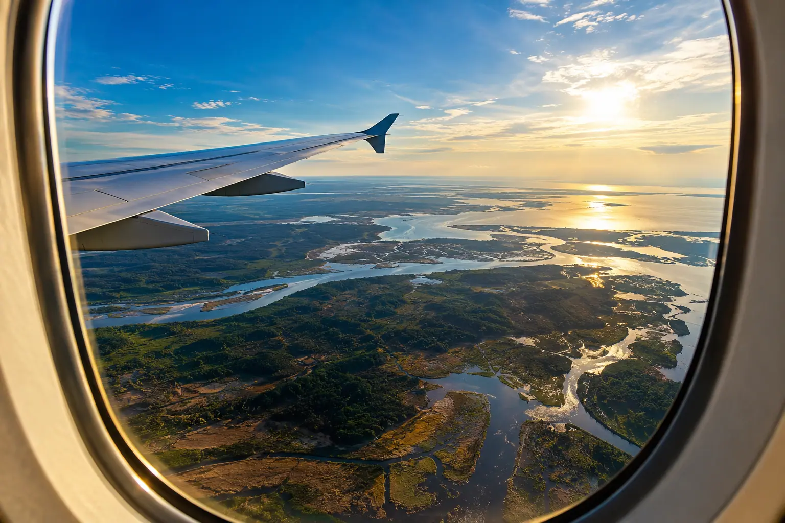the US area from a private jet window