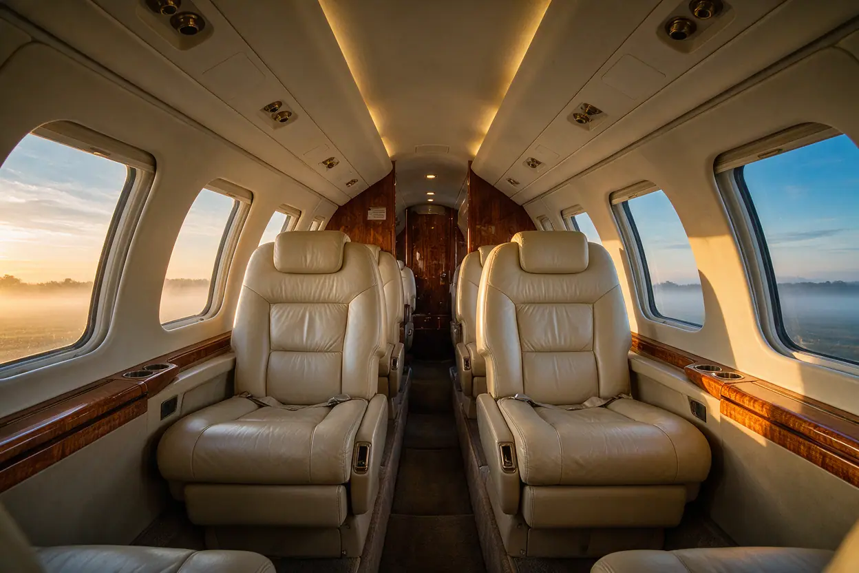 Midsize jet cabin interior