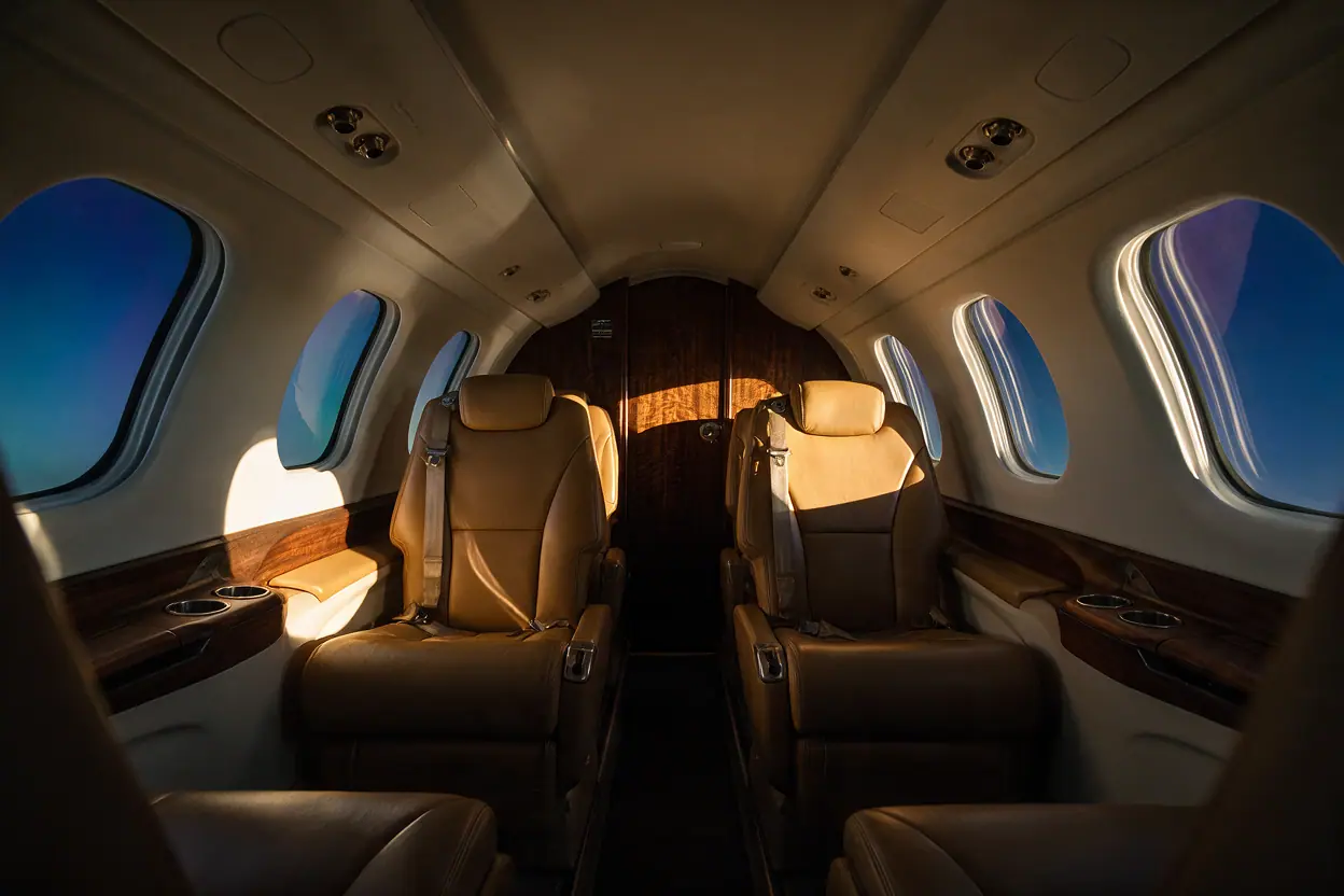 Light jet cabin interior